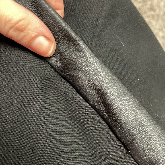 Danier Black Pants with Leather Trim and size ankle slits - Picture 8 of 9